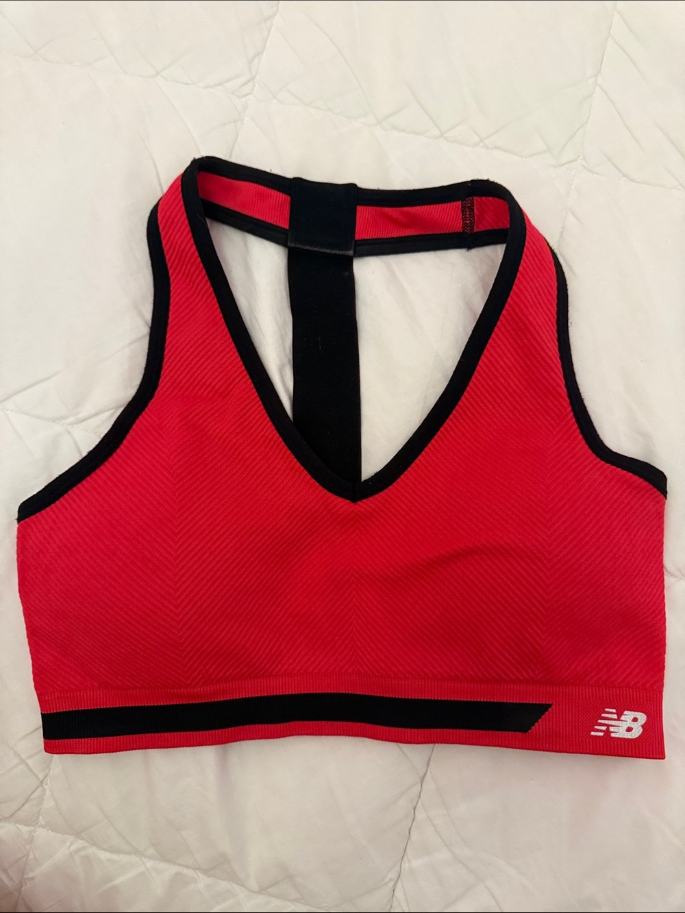 New Balance Red and Black Racerback Sports Bra